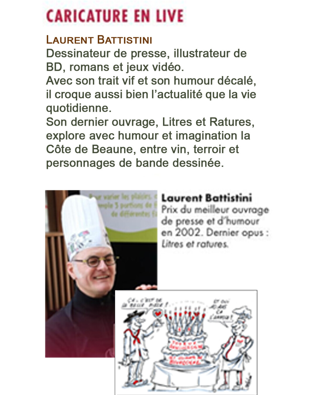caricaturiste Laurent Battistini site caricaturiste Laurent Battistini site